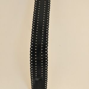 Wide Black Studded Belt